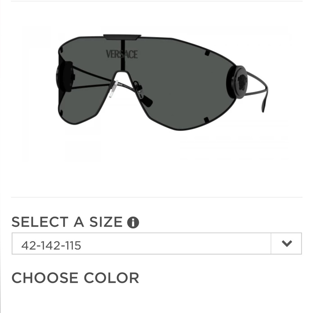 Versace VE2268 black rimmed shield sunglasses - Picture 7 of 7